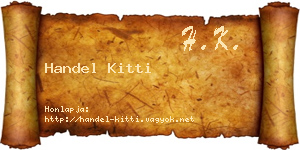 Handel Kitti névjegykártya